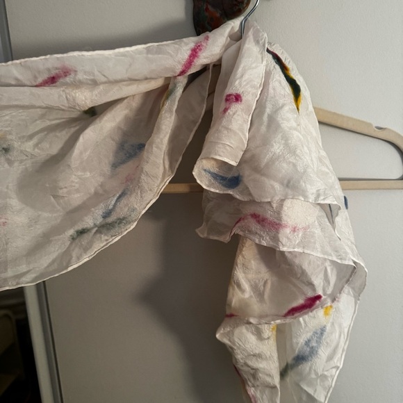 VINTAGE mixed medium silk colorful scarf - Picture 2 of 5